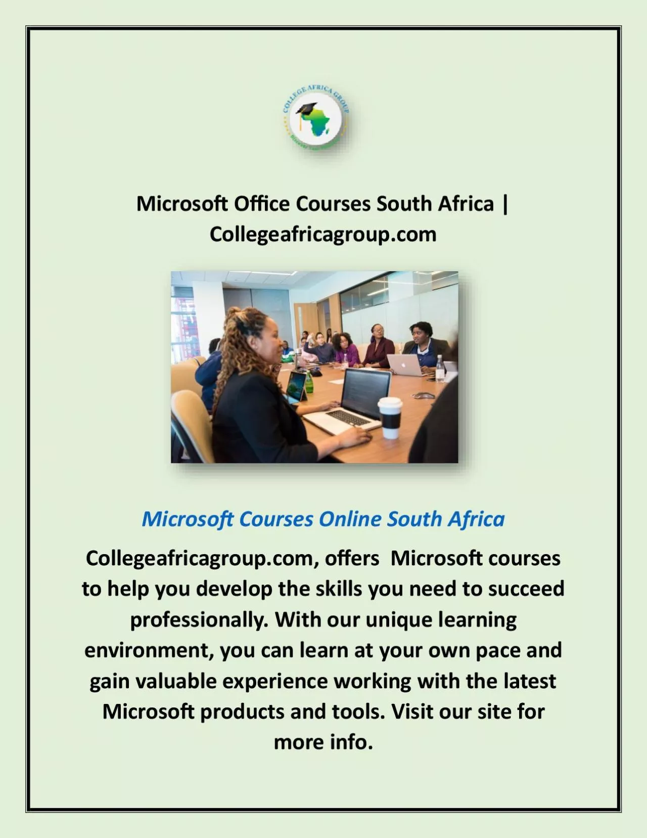 PDF-Microsoft Office Courses South Africa | Collegeafricagroup.com