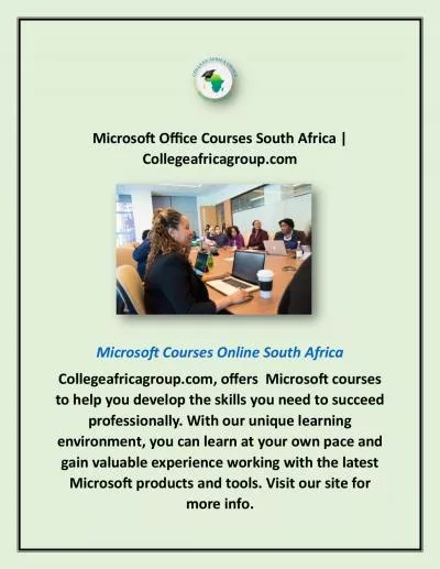 Microsoft Office Courses South Africa | Collegeafricagroup.com