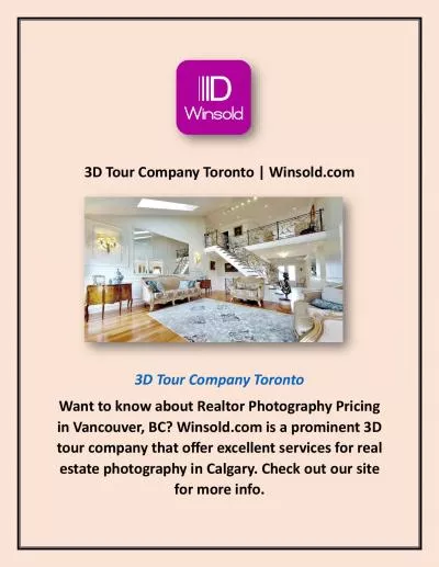 3D Tour Company Toronto | Winsold.com