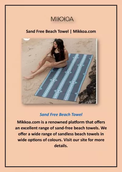 Sand Free Beach Towel | Mikkoa.com