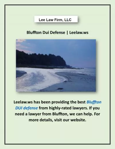 Bluffton Dui Defense | Leelaw.ws