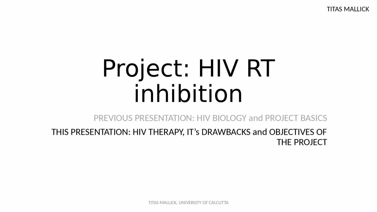 PPT-Project: HIV RT inhibition