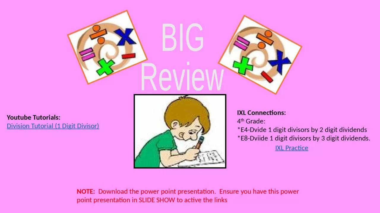 PPT-BIG Review IXL Connections: