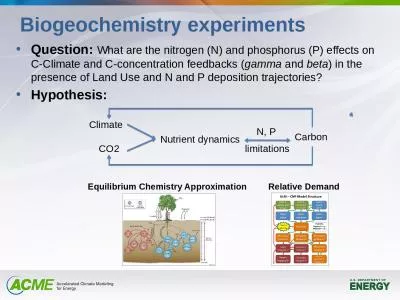 Biogeochemistry experiments