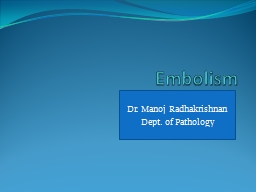 Embolism Dr.  Manoj   R adha