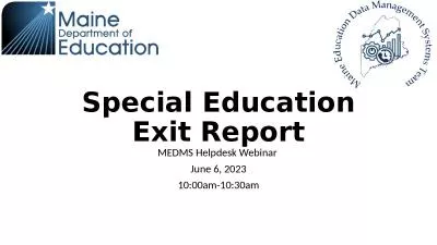 Special Education Exit Report