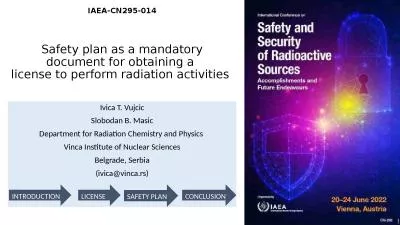 Safety plan as a mandatory document for obtaining a