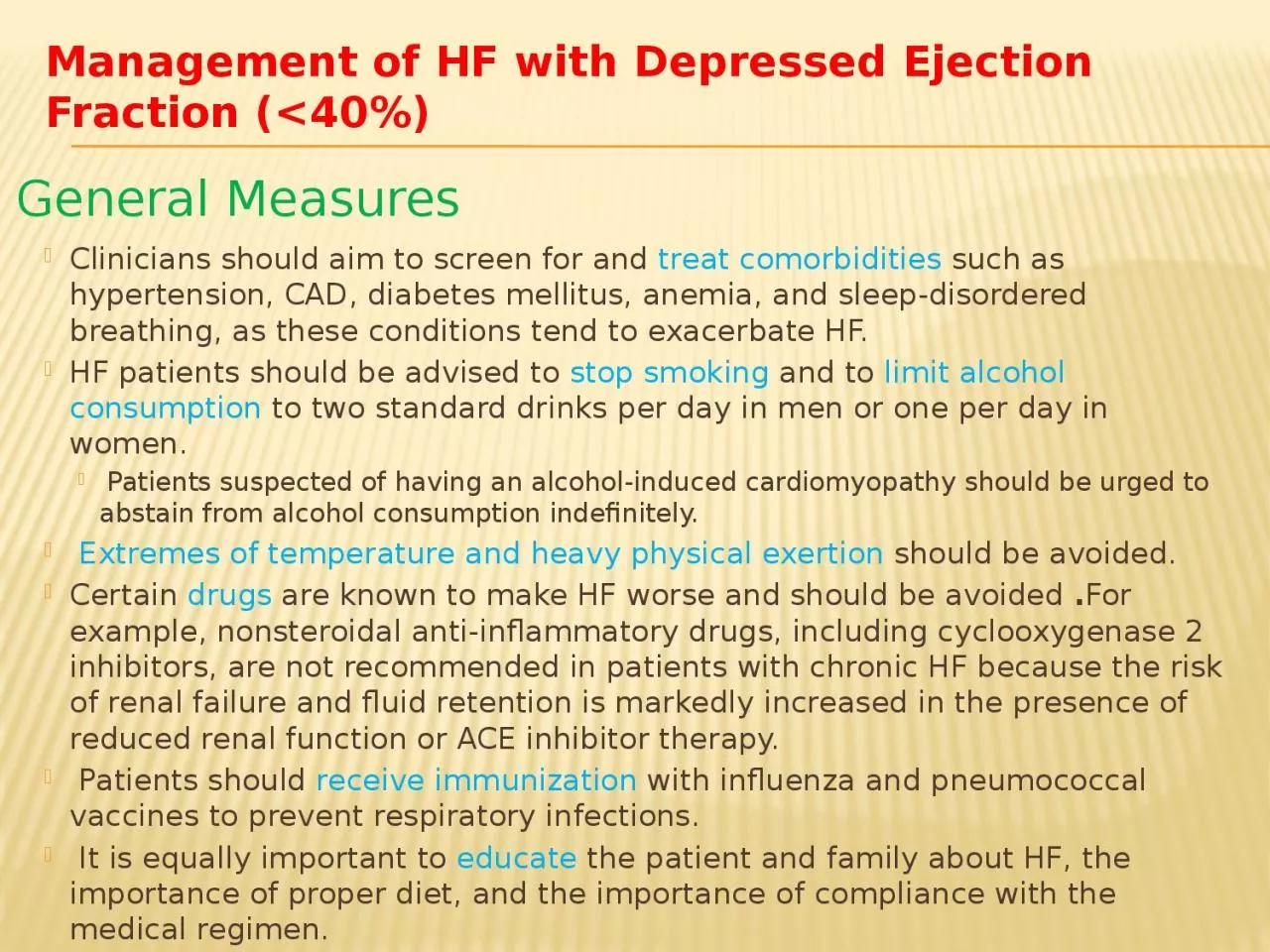 PPT-Management of HF with Depressed Ejection Fraction (<40