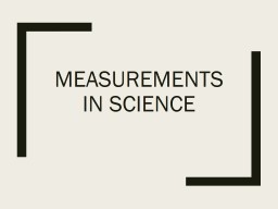 Measurements in science Part I