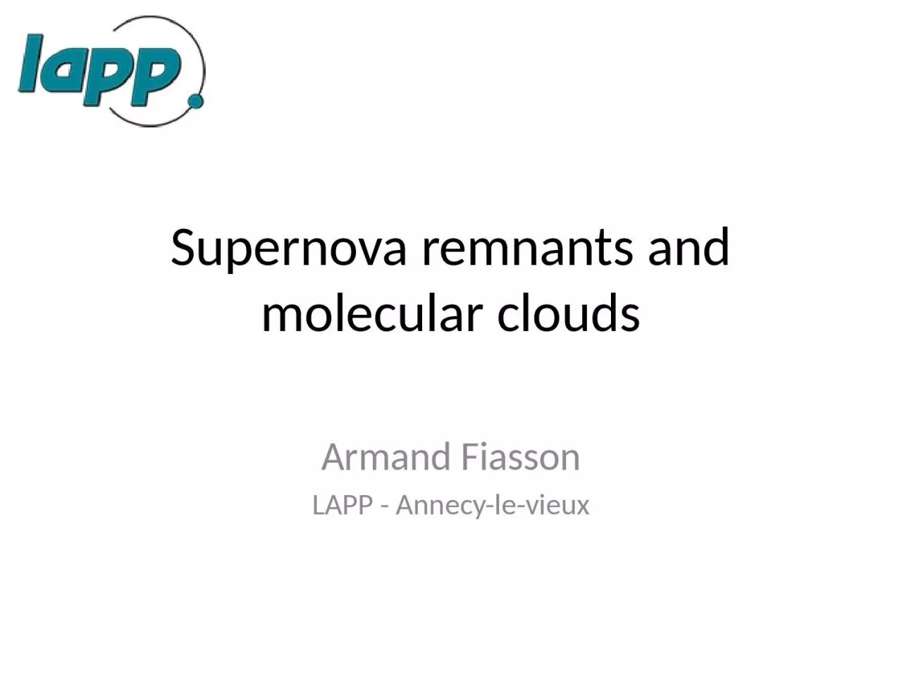 PPT-Supernova remnants and