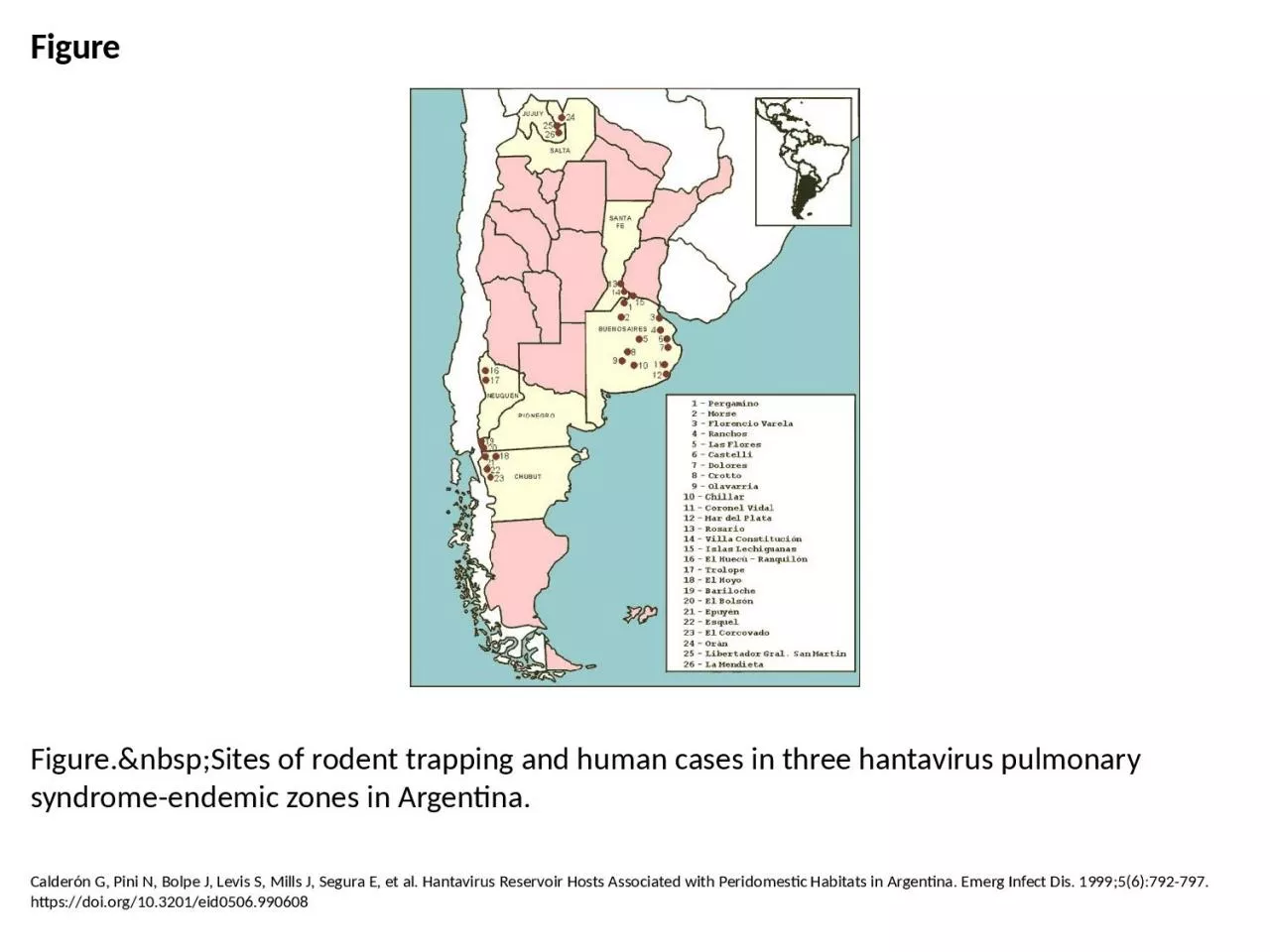 PPT-Figure Figure.&nbsp;Sites of rodent trapping and human cases in three hantavirus pulmonary