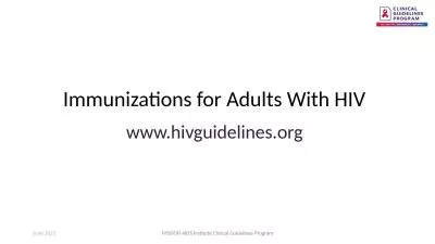 Immunizations for Adults With HIV