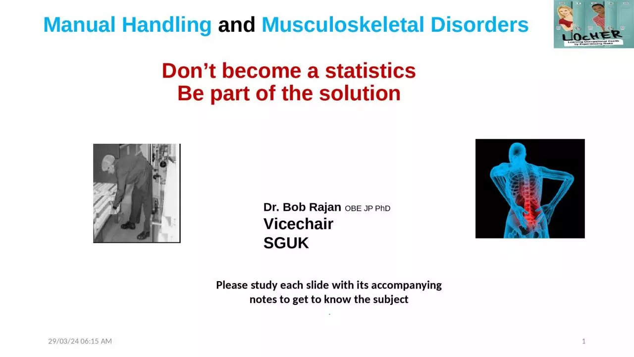 PPT-Manual Handling and Musculoskeletal Disorders