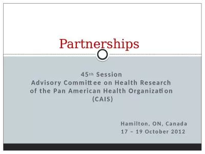 45 th   Session    Advisory Committee on Health Research