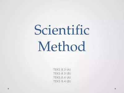 Scientific Method TEKS 8.3 (A)