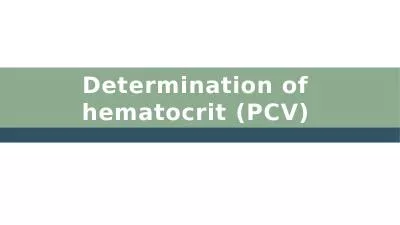 Determination of  hematocrit