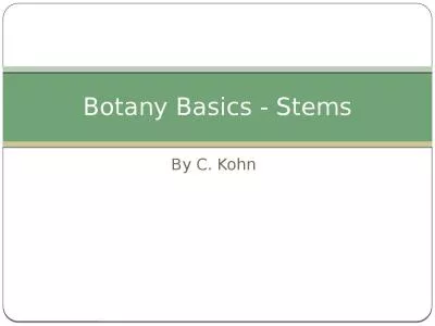 By C. Kohn Botany Basics - Stems