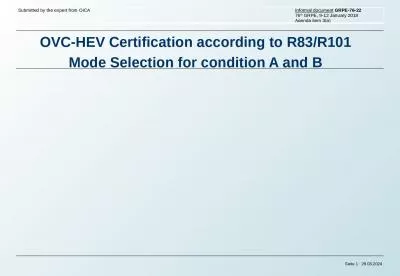 OVC-HEV Certification according to R83/R101