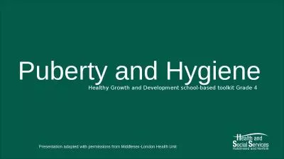 Puberty and Hygiene Healthy Growth and Development school-based toolkit Grade 4