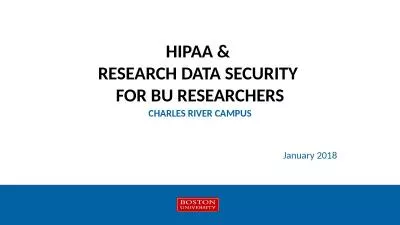 HIPAA  &   RESEARCH DATA SECURITY