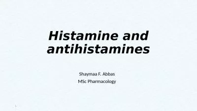 Histamine and antihistamines