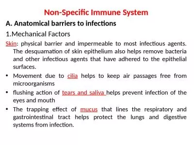 Non-Specific Immune System