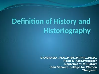 Definition of History and Historiography