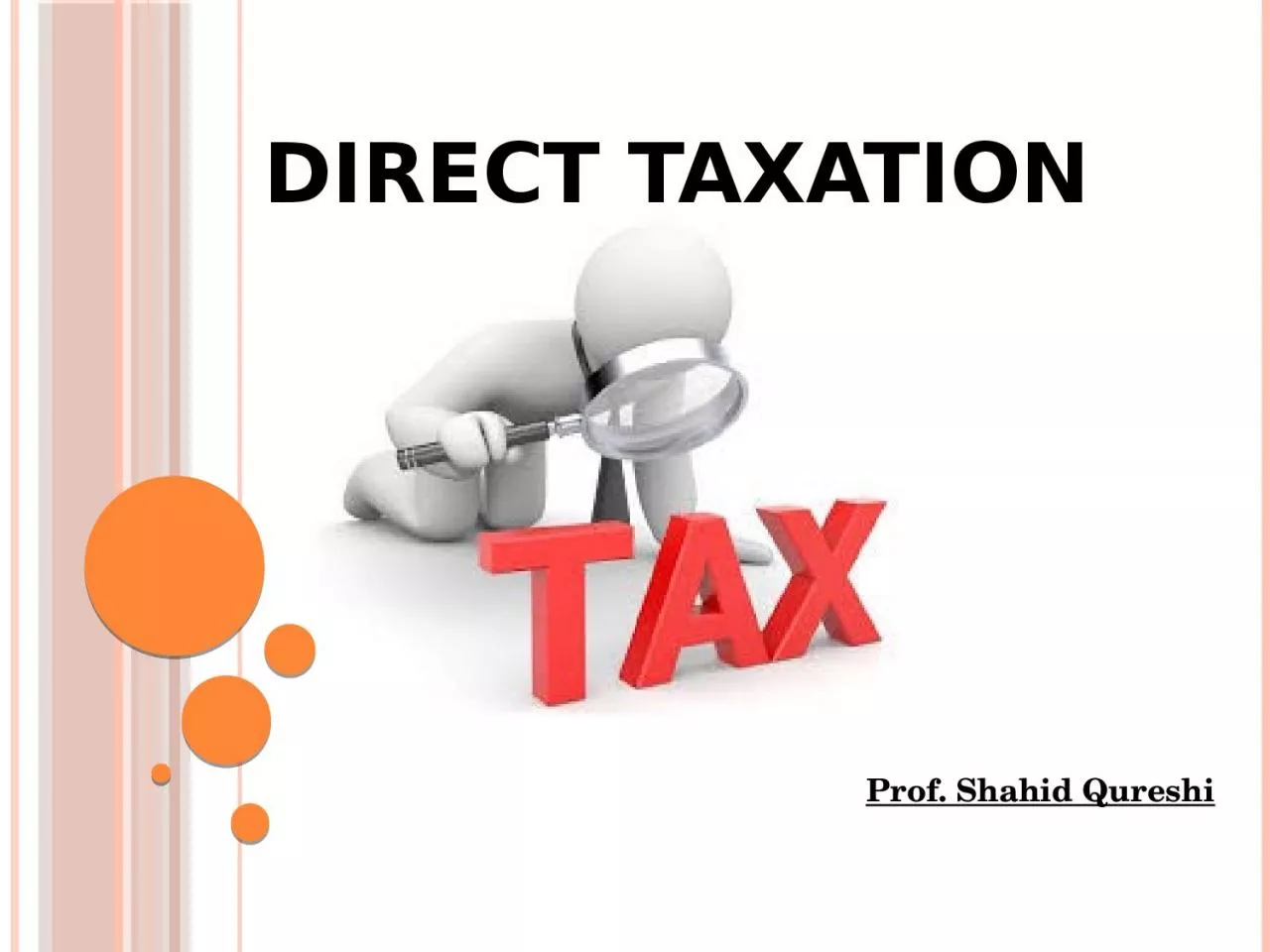 Direct Taxation Prof. Shahid Qureshi