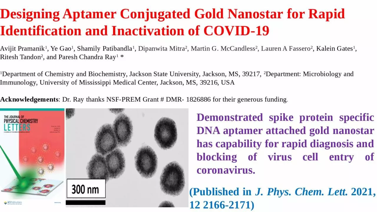 PPT-Designing Aptamer Conjugated Gold Nanostar