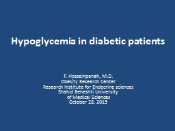 Hypoglycemia in diabetic patients