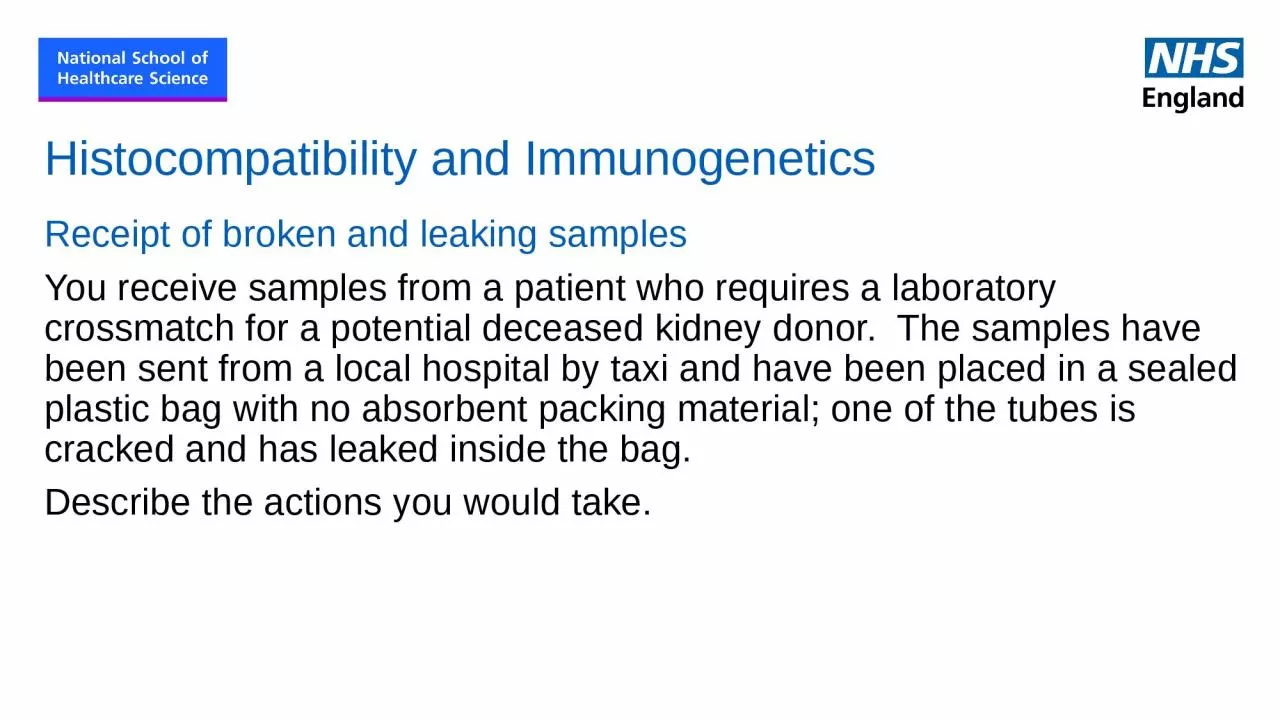 PPT-Histocompatibility and Immunogenetics