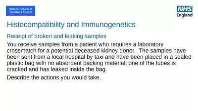 Histocompatibility and Immunogenetics