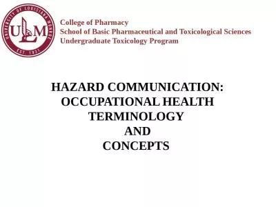 HAZARD COMMUNICATION: OCCUPATIONAL HEALTH TERMINOLOGY