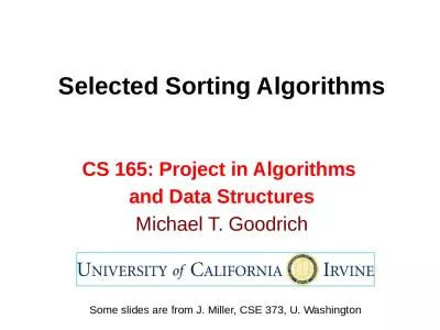 Selected  Sorting Algorithms