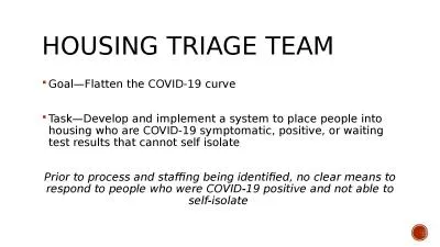 Housing Triage Team Goal—Flatten the COVID-19 curve