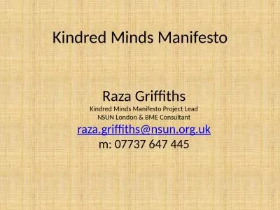 Kindred Minds Manifesto Raza Griffiths