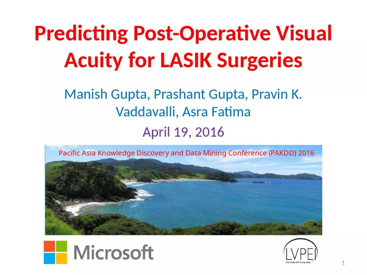 PPT-Predicting Post-Operative Visual Acuity for LASIK