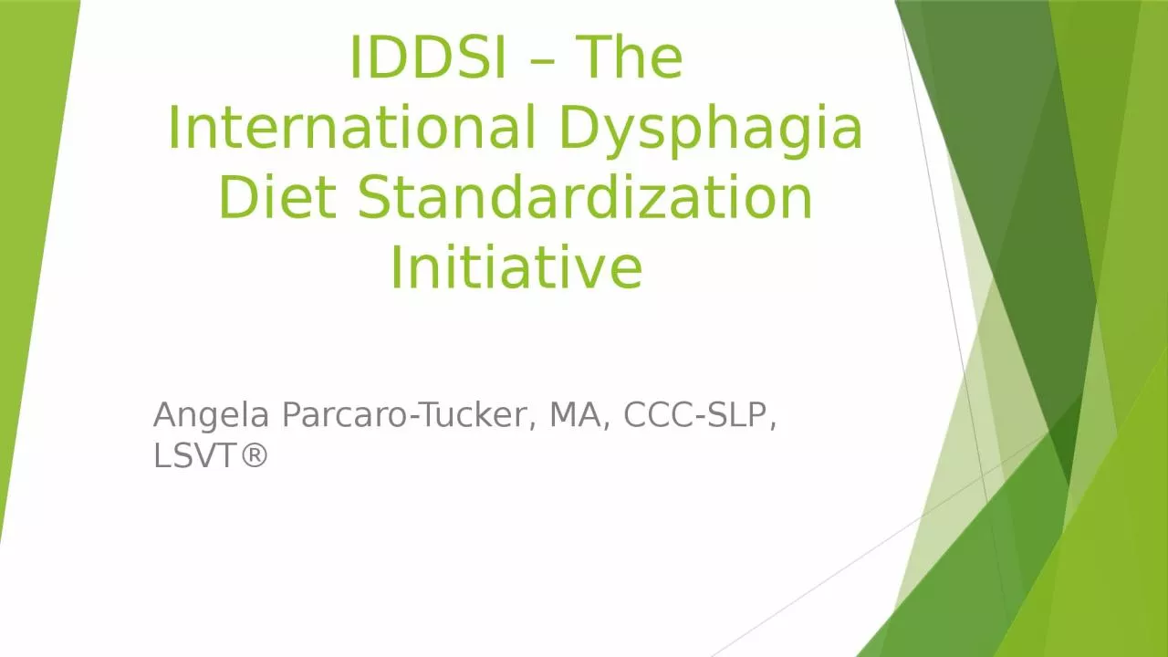 PPT-IDDSI – The International Dysphagia Diet Standardization Initiative