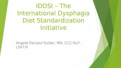 IDDSI – The International Dysphagia Diet Standardization Initiative