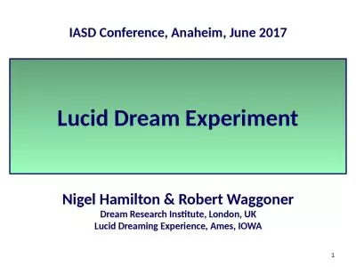 1 Lucid Dream Experiment