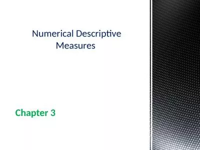 Chapter 3 Numerical Descriptive Measures