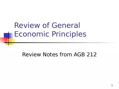 1 Review of General Economic Principles