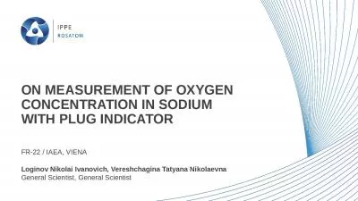 ON MEASUREMENT OF OXYGEN CONCENTRATION IN SODIUM WITH PLUG INDICATOR