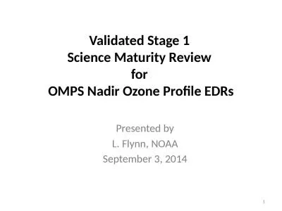 1 Validated Stage 1  Science Maturity Review