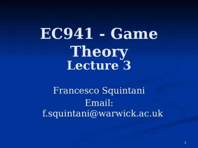 EC941 - Game Theory Francesco