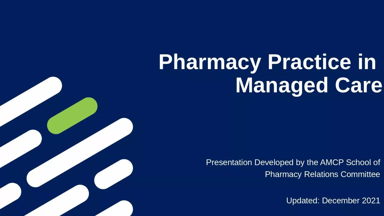 PPT-Pharmacy Practice in Managed Care