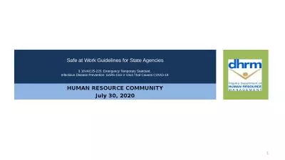 Safe at Work Guidelines for State Agencies