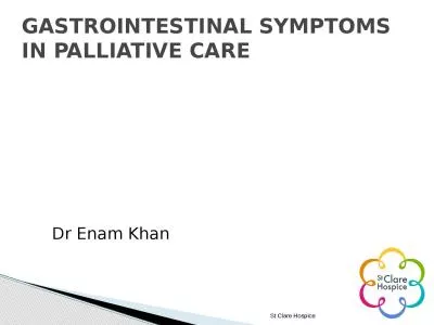 Dr Enam Khan  St Clare Hospice