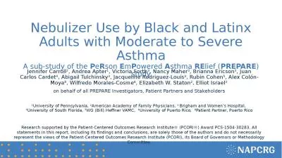 Nebulizer Use by Black and Latinx Adults with Moderate to Severe Asthma