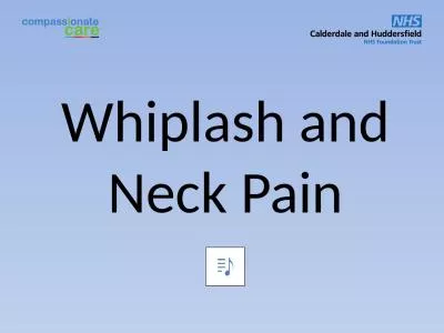 Whiplash and Neck Pain Whiplash